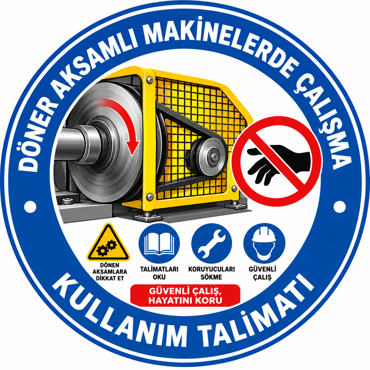 Döner Aksamlı Makinelerde Çalışma Kullanım Talimatı